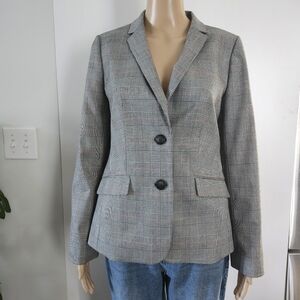 TALBOTS Women's Plaid Like‎ 2 Button Blazer Suit Jacket Size 4 Multicolor Career
